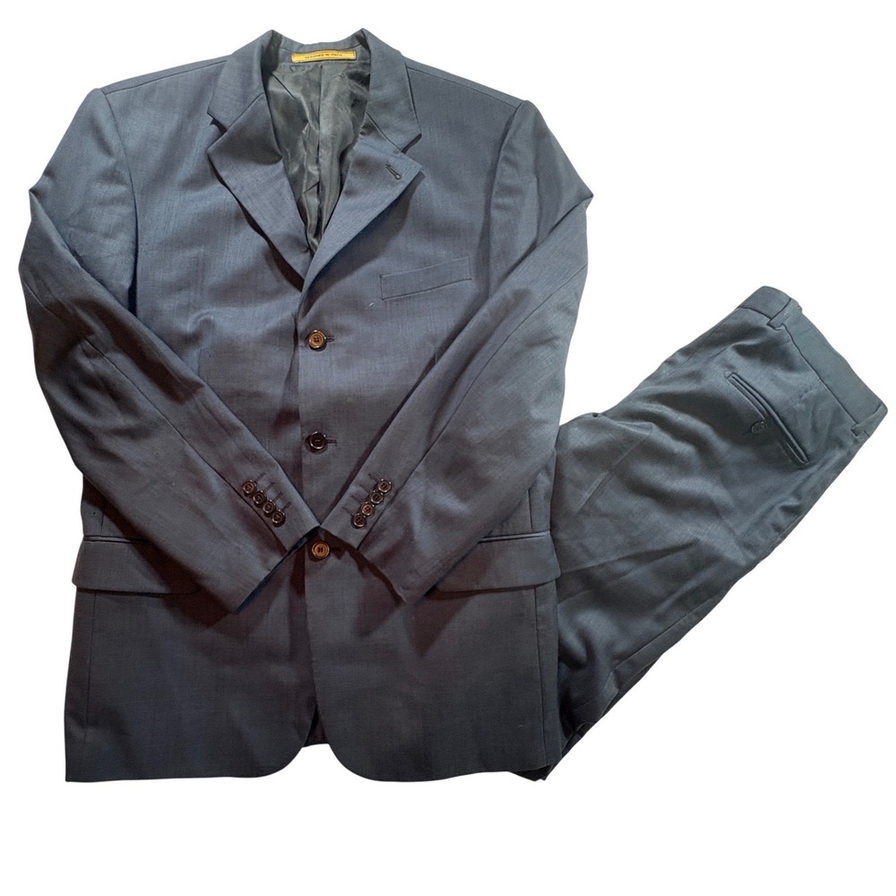 Giorgio Giorgio Cosani Suit Mens 42R Gray Wool Cashmere 3 Button Business Formal